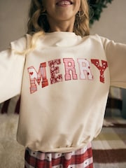 Red/Cream Christmas Woven Wide Leg Pyjamas 1 Pack (1.5-16yrs) - Image 5 of 11