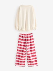 Red/Cream Christmas Woven Wide Leg Pyjamas 1 Pack (1.5-16yrs) - Image 7 of 11