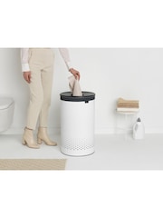 Brabantia White Laundry Bin 60L With Plastic Lid - Image 1 of 4