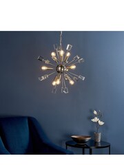 Gallery Home Silver Niro Ceiling Light Pendant - Image 3 of 10