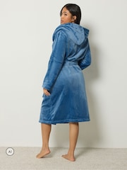 PixieGirl Petite Blue Super Luxe Hooded Dressing Gown - Image 3 of 4