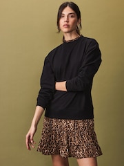 Animal Long Sleeve Printed Layered Sweatshirt Dress - Image 1 of 8