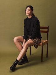 Animal Long Sleeve Printed Layered Sweatshirt Dress - Image 2 of 8