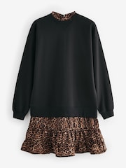 Animal Long Sleeve Printed Layered Sweatshirt Dress - Image 7 of 8