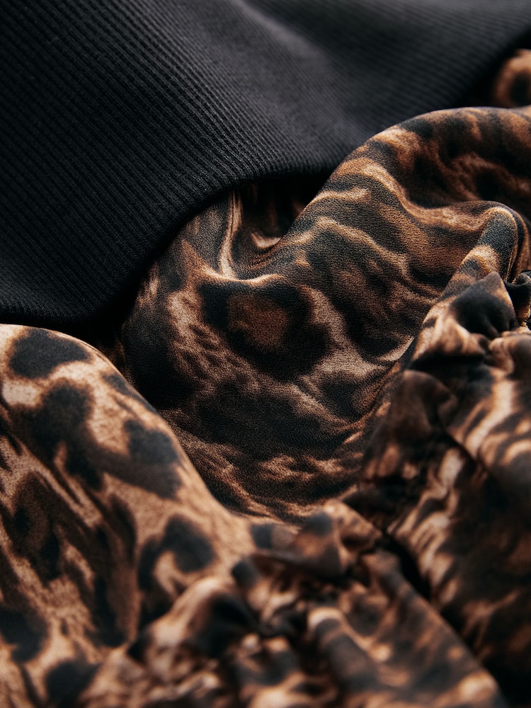 Animal Long Sleeve Printed Layered Sweatshirt Dress - Image 8 of 8