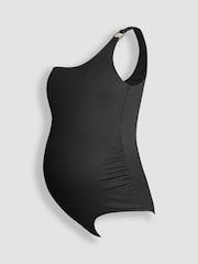 JoJo Maman Bébé Black One Shoulder Maternity Swimsuit - Image 2 of 4