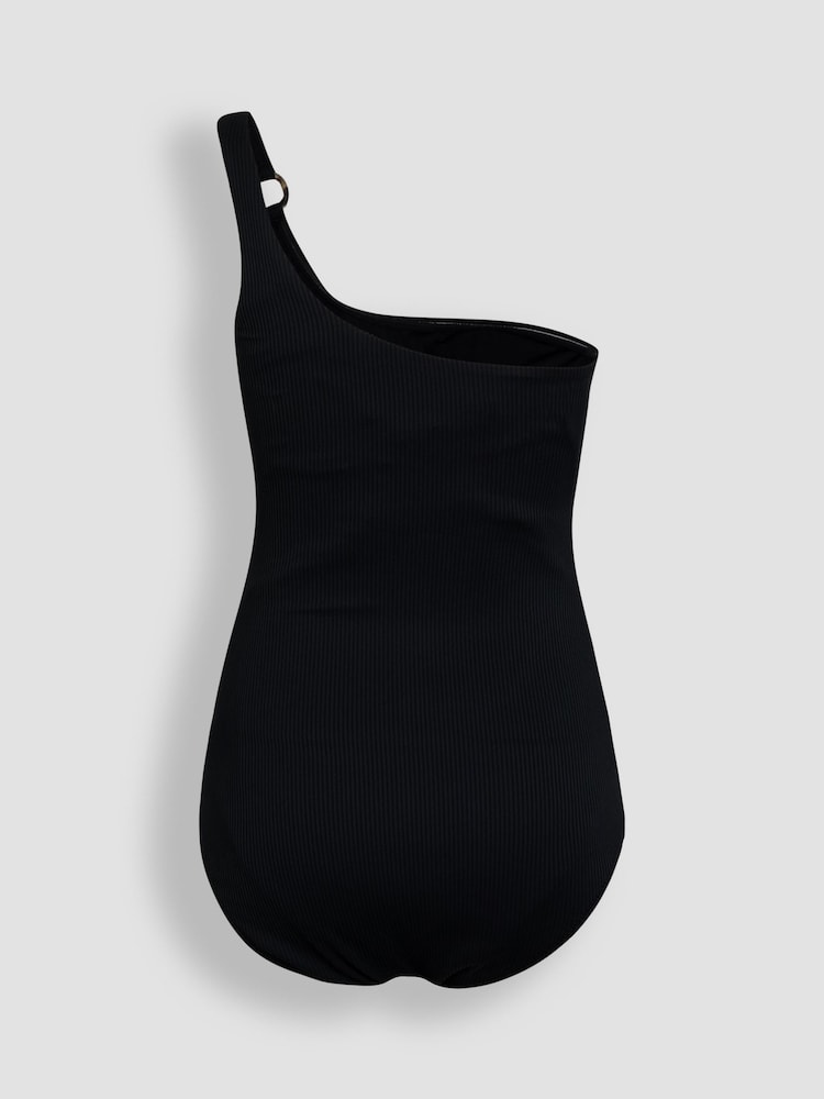 JoJo Maman Bébé Black One Shoulder Maternity Swimsuit - Image 4 of 4