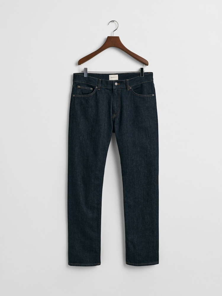 GANT Dark Blue Regular Fit Jeans - Image 4 of 4 GANT Dark Blue Regular Fit Jeans - Image 4 of 4