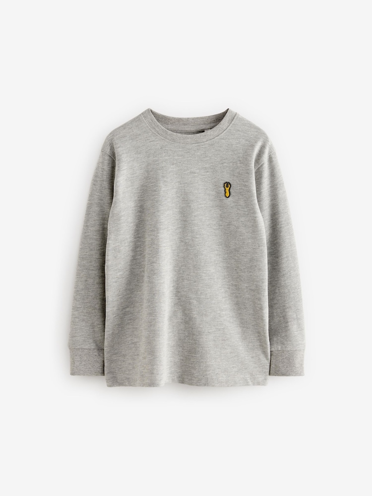 Black/White/Grey Long Sleeve Cosy T-Shirts 4 Pack (3-16yrs) - Image 6 of 8