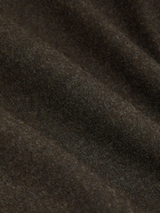 Reiss Chocolate Brown Combo Wool-Blend Flannel Double-Breasted Suit Blazer Classic-Fit - Image 9 of 9