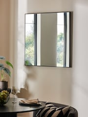 Black Large 90x90cm Square Wall Mirror - Image 1 of 6
