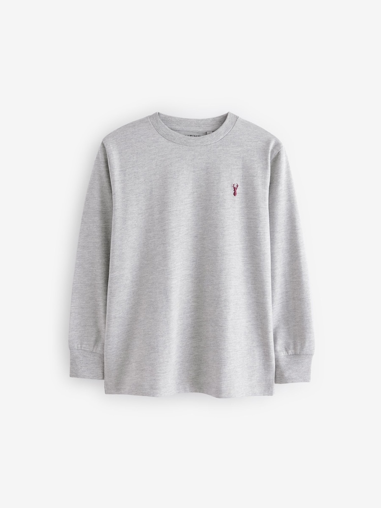 Berry Red/Grey/White/Blue Long Sleeve Cosy T-Shirts 4 Pack (3-16yrs) - Image 2 of 7