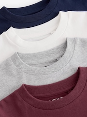 Berry Red/Grey/White/Blue Long Sleeve Cosy T-Shirts 4 Pack (3-16yrs) - Image 7 of 7