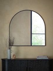 Black Wide Arch Over Mantle Wall Mirror - Image 1 of 5