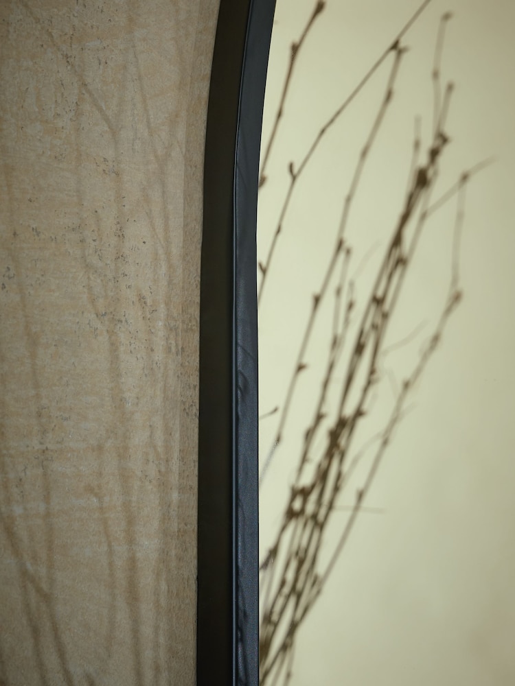 Black Wide Arch Over Mantle Wall Mirror - Image 2 of 5