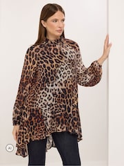 Tunikový top Star by Julien MacDonald s leopardím lemem - Obrázek 1 z 6