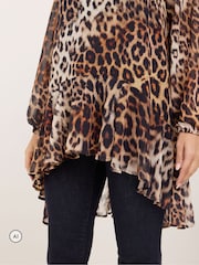 Tunikový top Star by Julien MacDonald s leopardím lemem - Obrázek 4 z 6