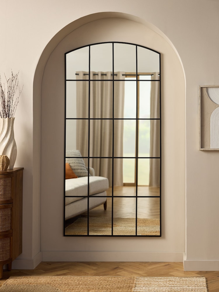 Black Metal Window Full Length Mirror - Image 1 of 6