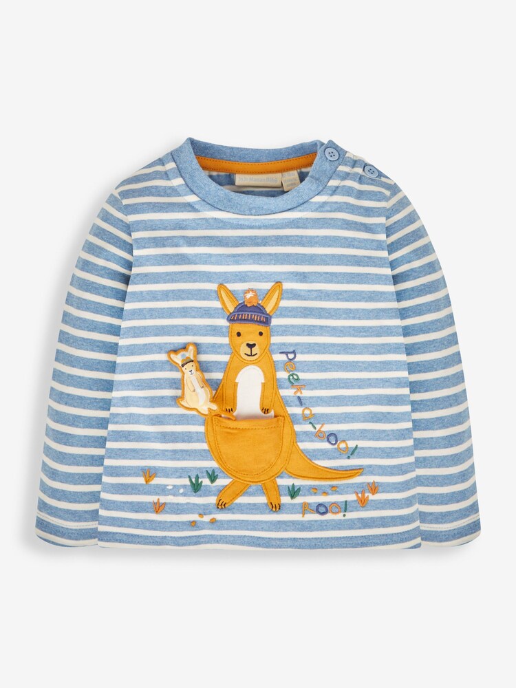 JoJo Maman Bébé Blue Kangaroo Appliqué Top - Image 2 of 4