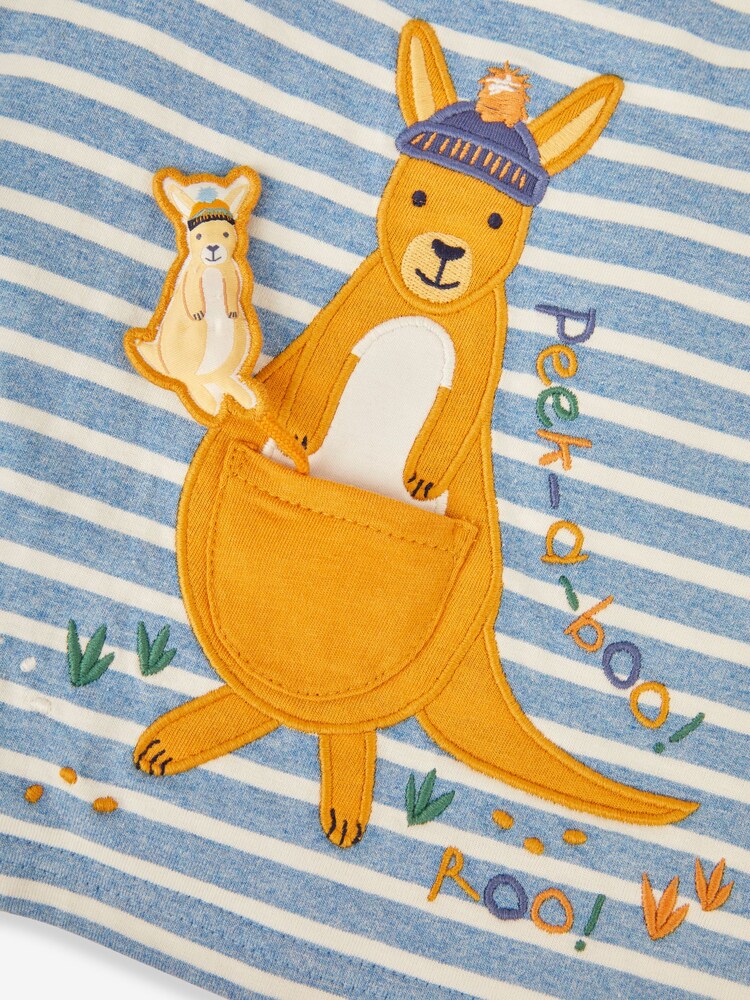 JoJo Maman Bébé Blue Kangaroo Appliqué Top - Image 4 of 4