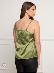 Star by Julien MacDonald Green Lace Trim Satin Vest Top - Image 3 of 6