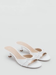 Mango White Bow Heeled Sandals - Image 2 of 4