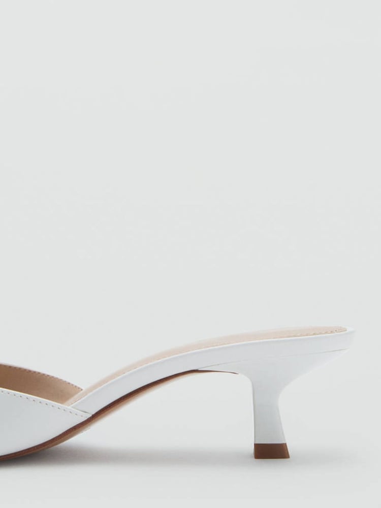 Mango White Bow Heeled Sandals - Image 4 of 4 Mango White Bow Heeled Sandals - Image 4 of 4