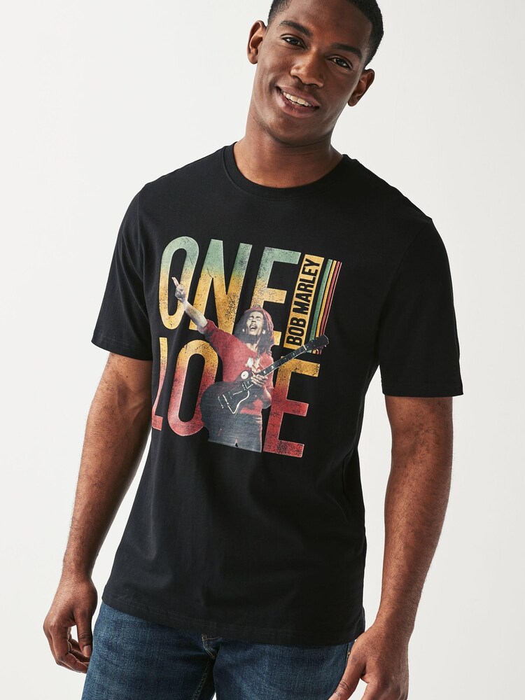 Black Bob Marley Licence T-Shirt - Image 1 of 8