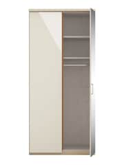 Wiemann Peyton Rustic Oak / White Glass and Mirror Semi Fitted Double Wardrobe - Image 4 of 4