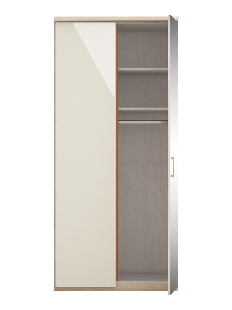 Wiemann Peyton Rustic Oak / White Glass and Mirror Semi Fitted Double Wardrobe - Image 4 of 4