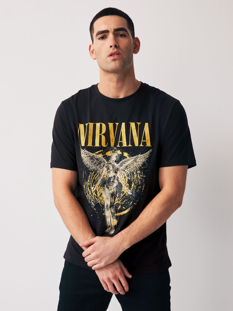 Črna Nirvana - Band Graphic Potisk; vzorec majica - Slika 1 iz 7