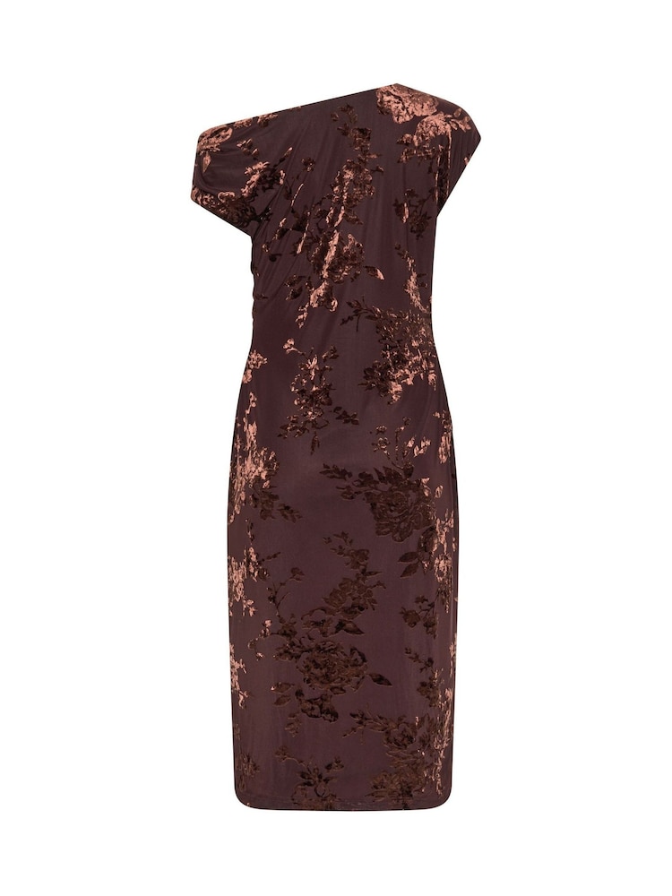 Star by Julien MacDonald Brown Devore Velvet Draped Dress - Image 6 of 6 Star by Julien MacDonald Brown Devore Velvet Draped Dress - Image 6 of 6