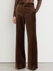 Мокко қоңыры - Reiss Wren Velvet Flared Tuxedo Trousers - 8суретінің 4 суреті