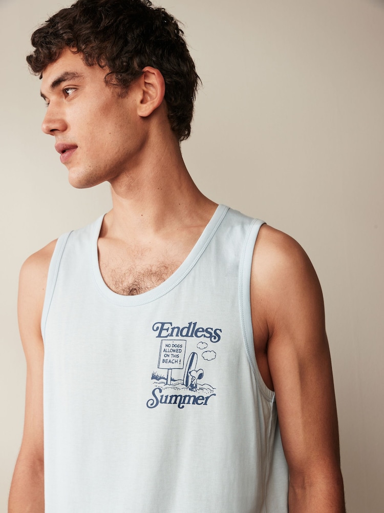 Blue 100% Cotton Snoopy Vest - Image 1 of 7