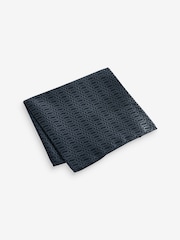 Charcoal Grey Link Jacquard Bow Tie And Pocket Square Set - Image 2 of 6
