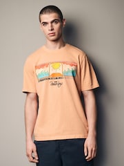 Orange Beach Boys Regular Fit Band Graphic 100% Cotton T-Shirt - Image 3 of 7