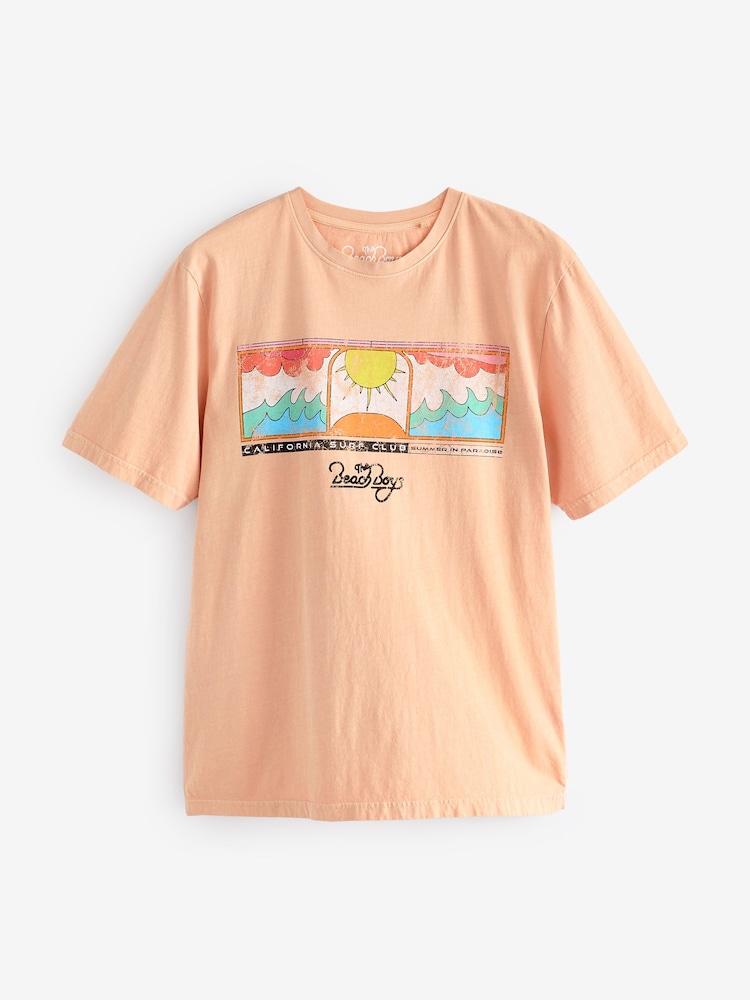 Orange Beach Boys Regular Fit Band Graphic 100% Cotton T-Shirt - Image 5 of 7