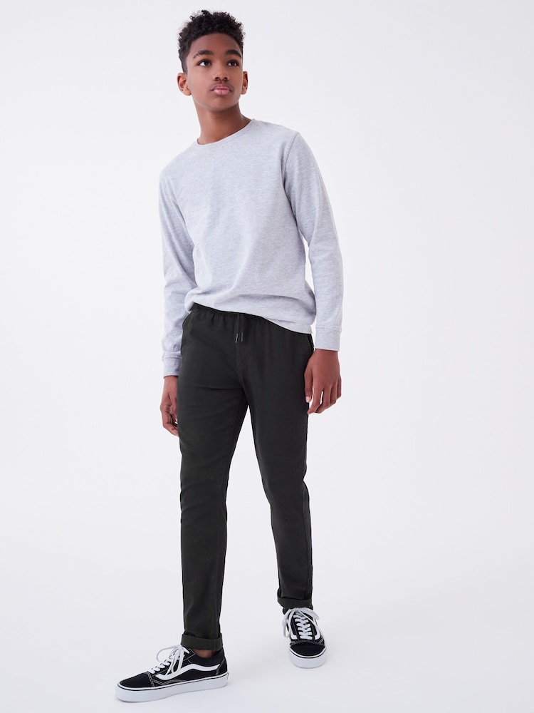 Black Regular Fit Rib Waist Pull-On Trousers (3-16yrs) - Image 2 of 7