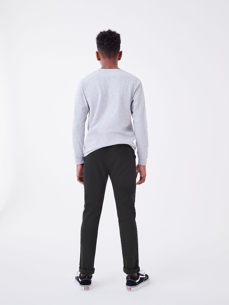 Zwart - Broek met geribde elastische taille (3-16 jr) - Image 3 of 7