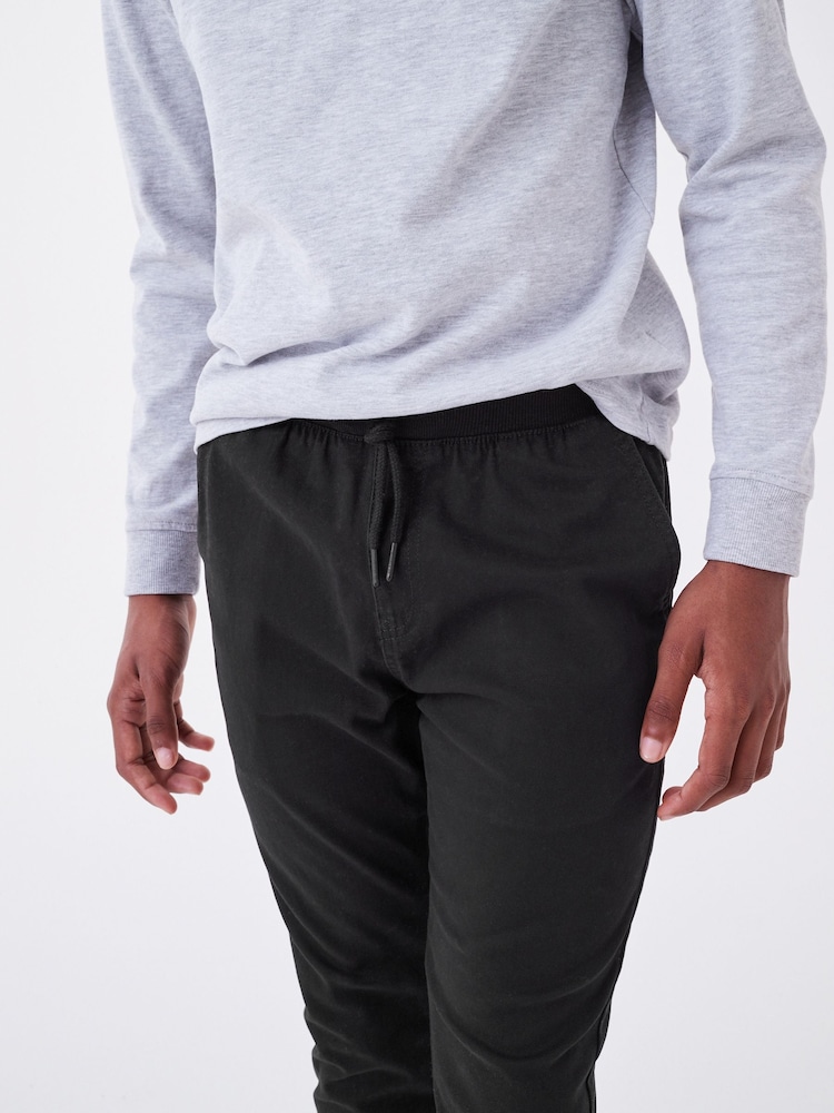 Zwart - Broek met geribde elastische taille (3-16 jr) - Image 4 of 7