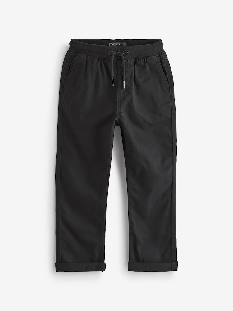 Zwart - Broek met geribde elastische taille (3-16 jr) - Image 5 of 7