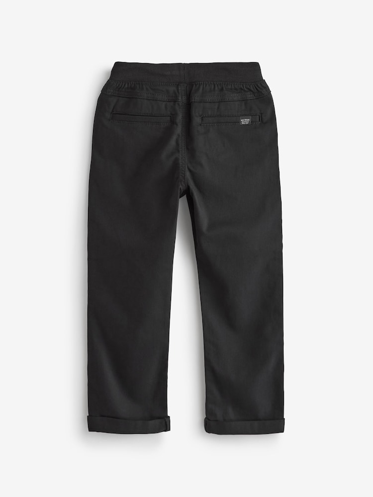 Zwart - Broek met geribde elastische taille (3-16 jr) - Image 6 of 7