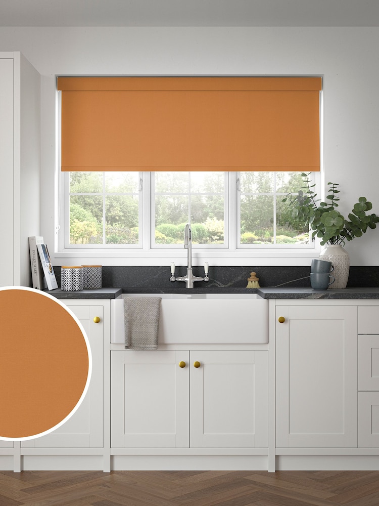 Ginger Orange Echo Made to Measure Blackout Roller Blind - Image 1 of 6