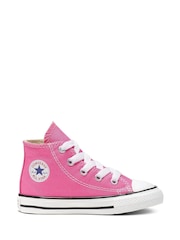 Converse Pink Chuck Taylor All Star High Infant Trainers - Image 1 of 6