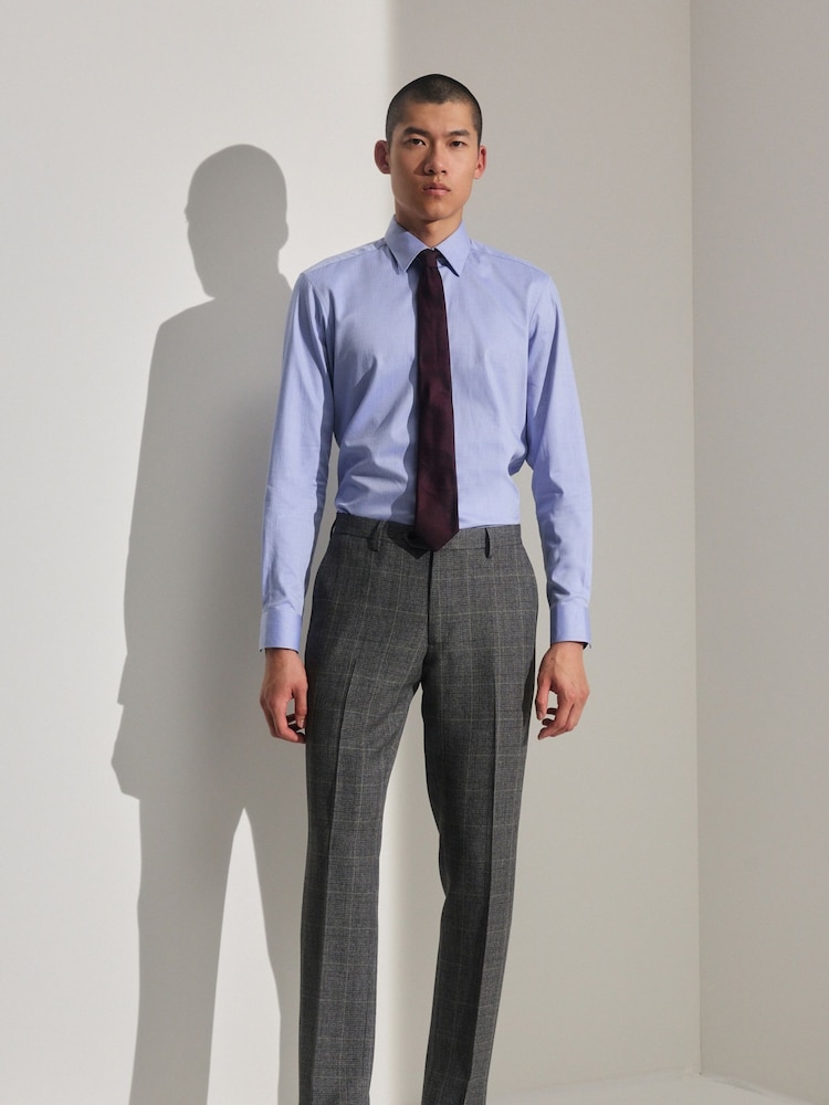 Grey Prince of Wales Tailored fit Check Suit: Trousers - Image 3 of 9
