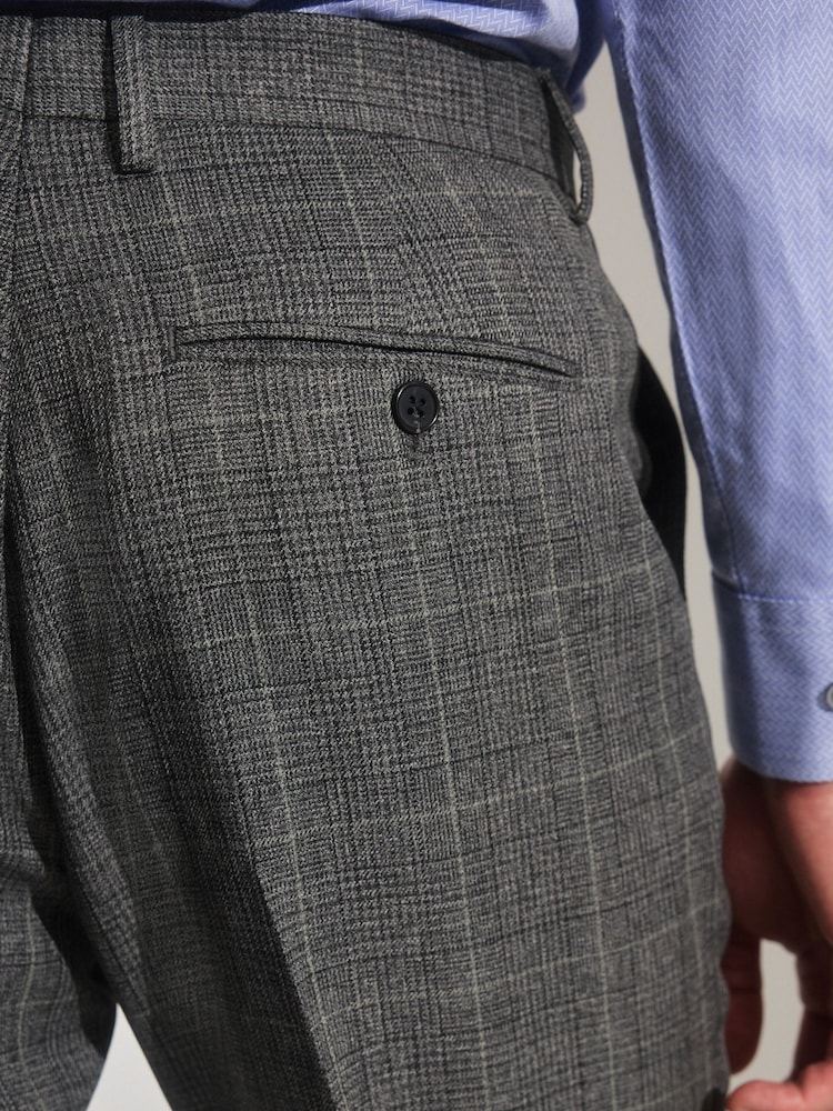 Grey Prince of Wales Tailored fit Check Suit: Trousers - Image 5 of 9