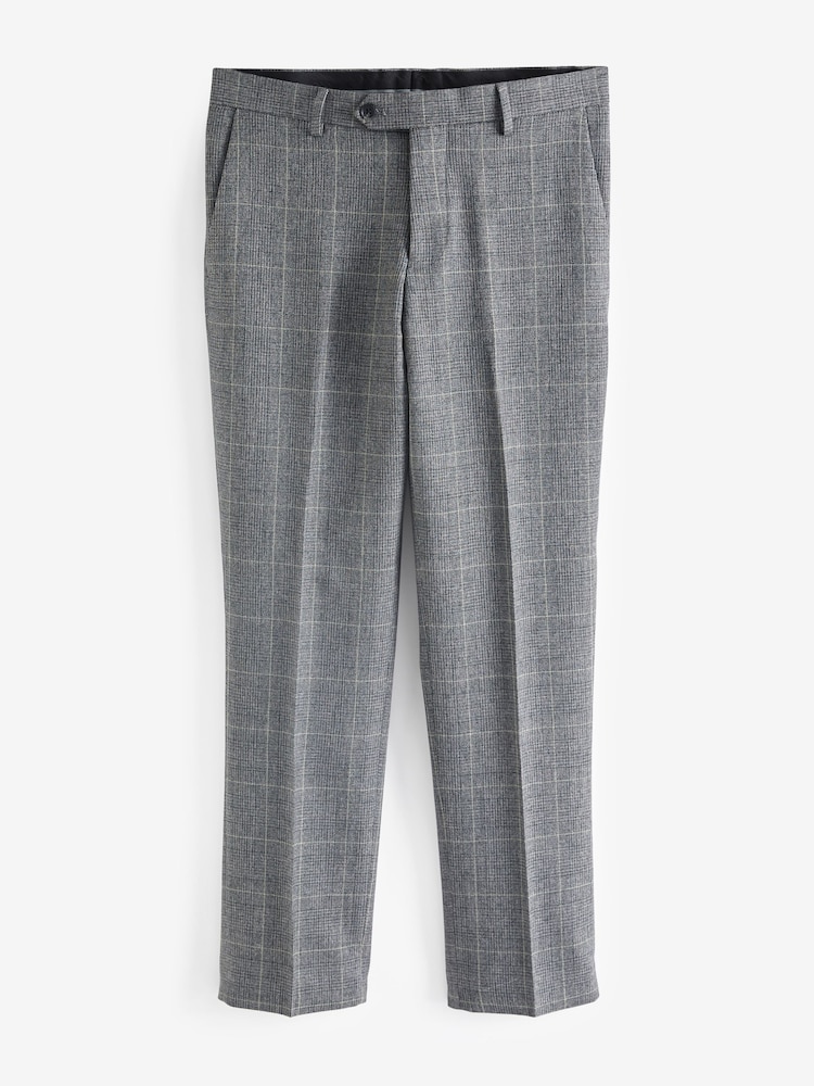 Grey Prince of Wales Tailored fit Check Suit: Trousers - Image 6 of 9