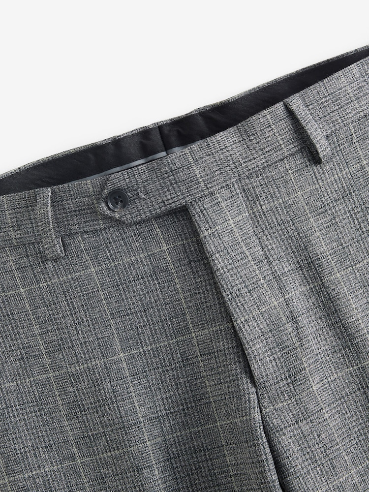 Grey Prince of Wales Tailored fit Check Suit: Trousers - Image 7 of 9