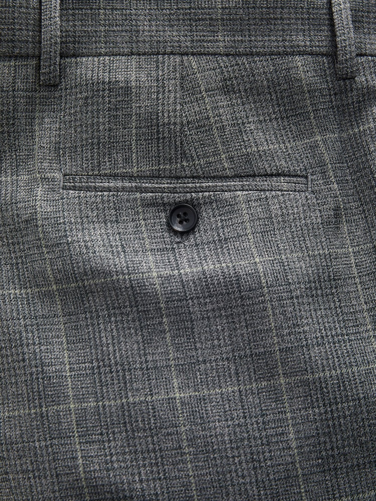 Grey Prince of Wales Tailored fit Check Suit: Trousers - Image 8 of 9