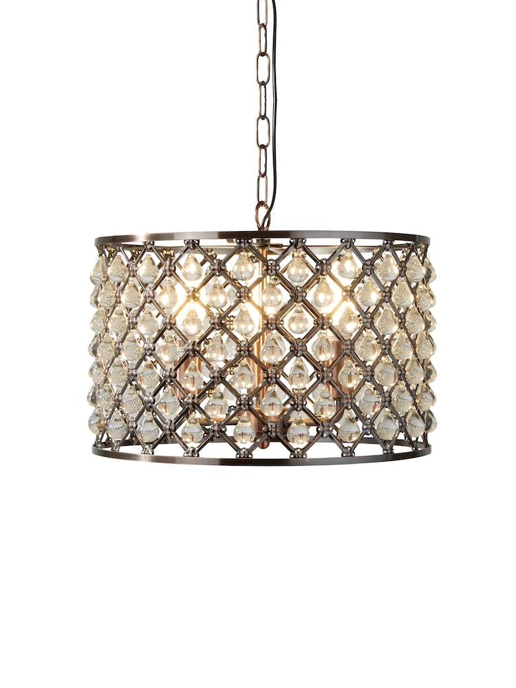 Searchlight Copper Fremont 3 Light Ceiling Light Pendant - Image 2 of 4